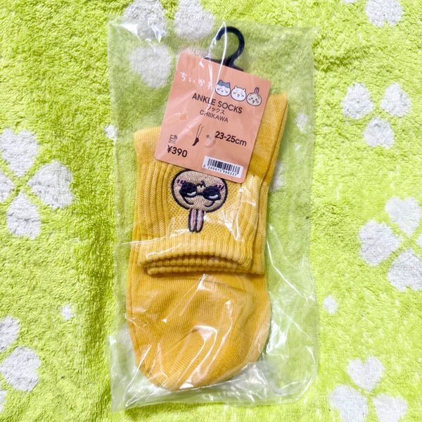 ちいかわ GU ソックス 靴下 23〜25cm うさぎ イエロー