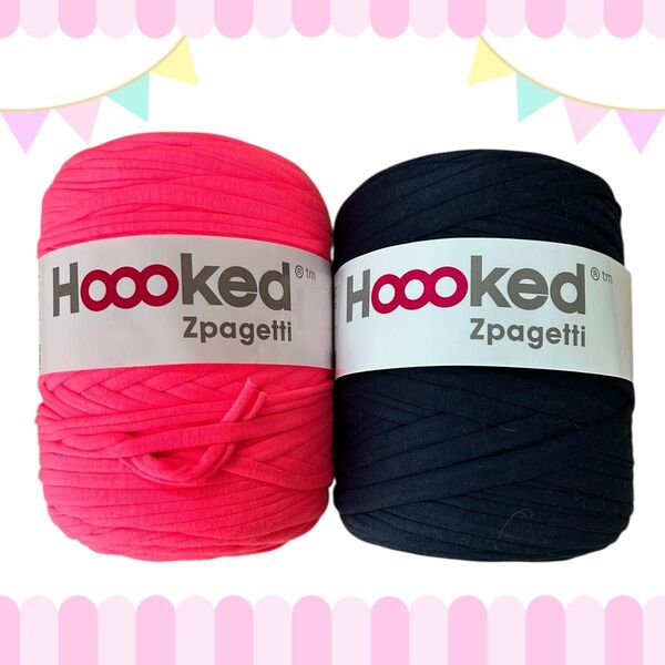 Hoooked Zpagetti フックドゥ ズパゲッティ 2個セット ネイビー ネオンピンク