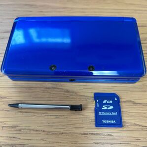ニンテンドー3DS 本体 タッチペン SDカード付き コバルトブルー 充電 起動可能 ジャンク品 美品