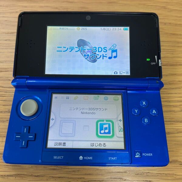 ニンテンドー3DS 本体 タッチペン SDカード付き コバルトブルー 充電 起動可能 ジャンク品 美品