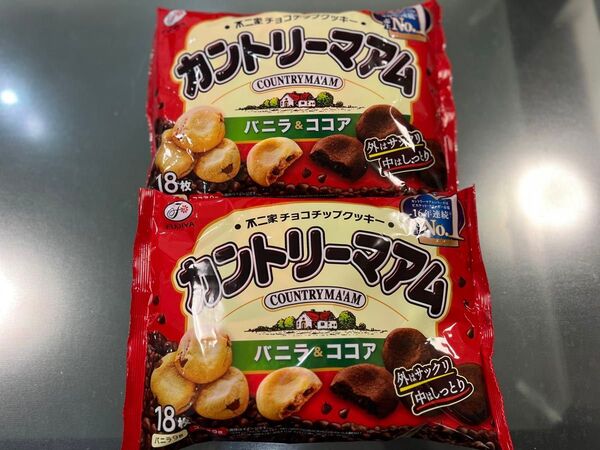 不二家 カントリーマアム バニラ&ココア18枚入 2袋
