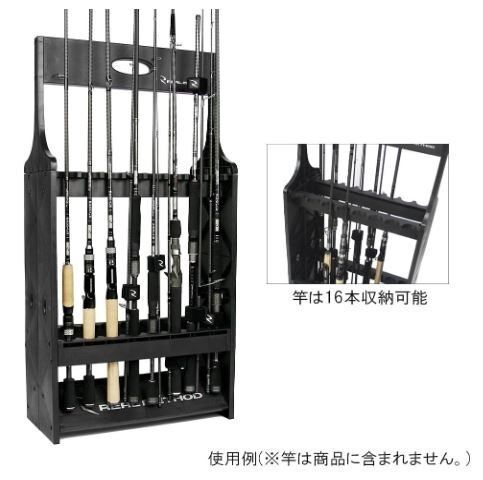 【未使用】タカミヤ TAKAMIYA REAL METHOD ロッドスタンド ロッドホルダー 釣り竿 16本収納 カーキグリーン
