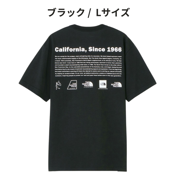 即決☆ノースフェイス ヒストリカル ロゴ 半袖Tシャツ BLK/Lサイズ ネコポス ブラック 黒 速乾 ヒストリカル 歴代 ロゴ THE NORTH FACE