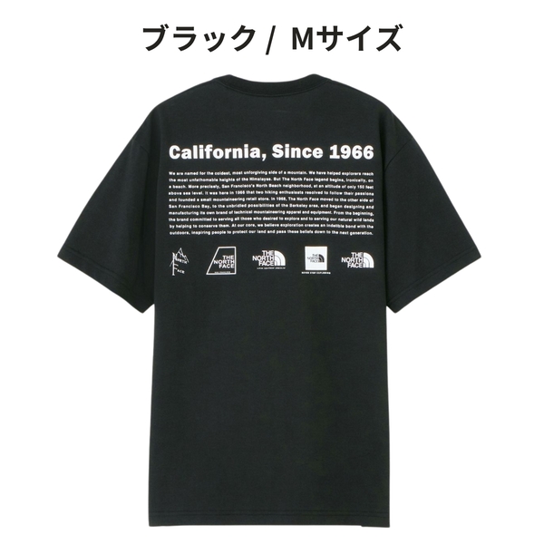即決☆ノースフェイス ヒストリカル ロゴ 半袖Tシャツ BLK/Mサイズ ネコポス ブラック 黒 速乾 ヒストリカル 歴代 ロゴ THE NORTH FACE