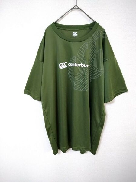 カンタベリー canterbury Tシャツ メンズ3L 緑 ポリエステル ロゴ