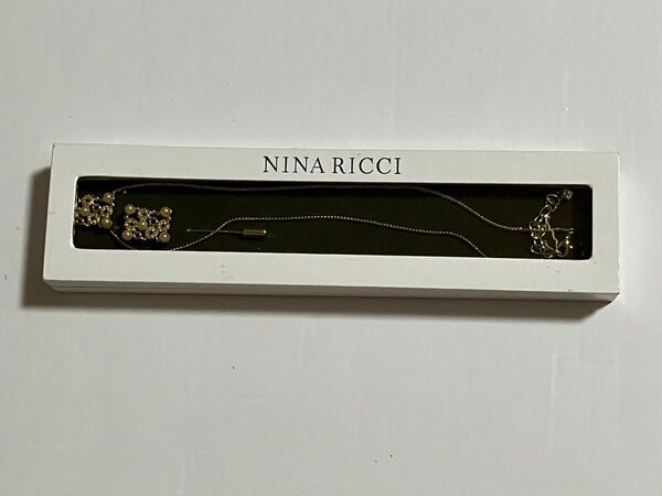 未使用 訳あり NINA RICCI ネックレス ピンブローチ ニナリッチ フェイク パール
