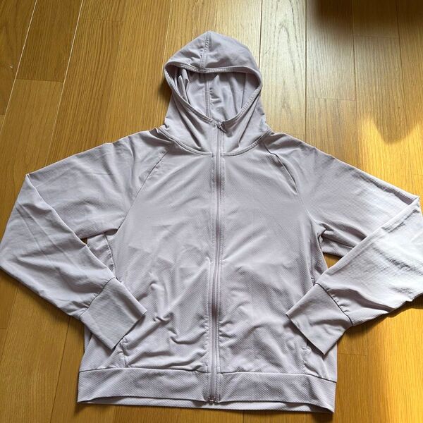 【ユニクロ】エアリズム UVカットメッシュパーカ(長袖) くすみピンク