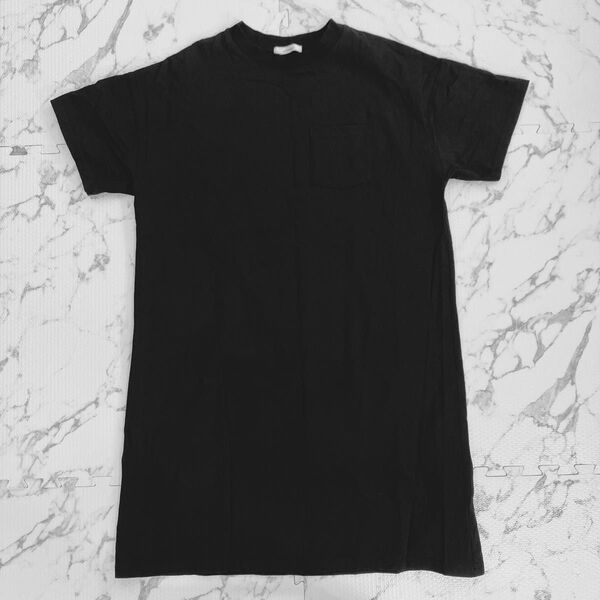 半袖ワンピース 綿100% ブラック 半袖Tシャツ