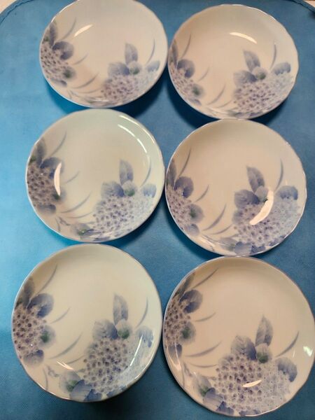 美濃焼 光峰窯 中皿 プレート 和食器 紫陽花花柄