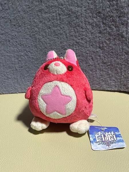 白猫 星たぬき ぬいぐるみ ボールチェーンキーホルダー マスコット