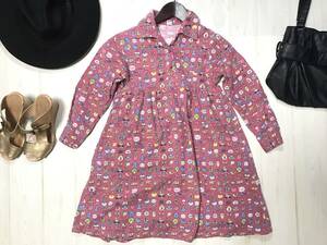 ★【ヒステリックグラマー/HYSTERIC GLAMOUR】★キッズ ワンピース★総柄★★size 125～135cm★パロディ★シャツ