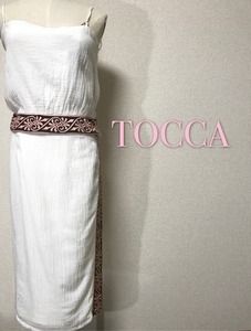 ★訳アリ★未使用 タグ付き★トッカ TOCCA★春夏★セットアップ★上下★コットン★キャミソール スカート★白　ホワイト★size4★