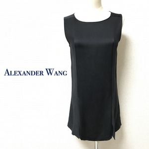 ★美品★アレキサンダーワン ALEXANDER WANG★ミニ シルク ワンピース★黒 ブラック 切り替え★size XS★　SSS