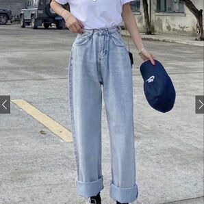 GRL ウエストホックタックデニムパンツ