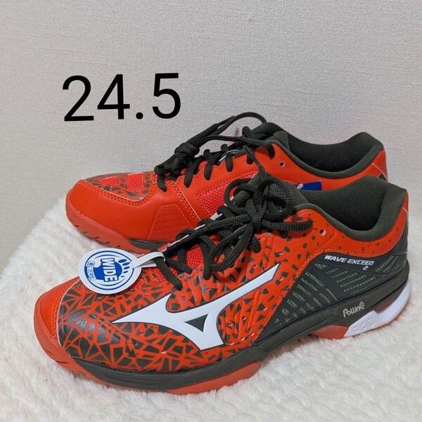 新品 タグ付き MIZUNO ミズノ ウェーブエクシード2 WIDE OC 24.5cm 3E相当