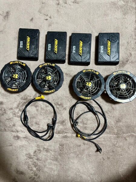 BURTLE13V バッテリー×4ファン×4ファン用コード×2充電用コード×1