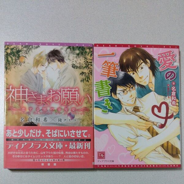 神さま、お願い 恋する狐の十年愛 (新書館ディアプラス文庫 344) & 愛の一筆書き 名倉和希/著