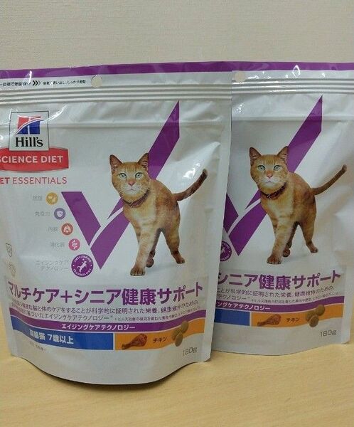 ヒルズ ベットエッセンシャル マルチケア+シニア健康サポート 高齢猫 7歳以上 チキン 180g ×2袋