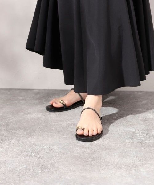 ニコラスライナス 24ss サンダル レザー ブラック 黒 37
