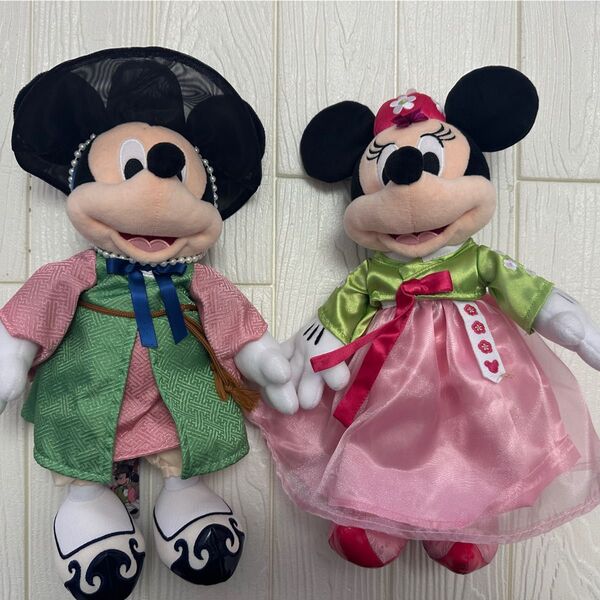韓国Disney限定 ちまちょごり ミッキーミニーぬいぐるみ