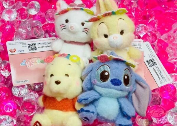 ディズニーキャラクター ミルキーボア 花かんむりマスコット くまのプーさん マリー ミスバニー スティッチ