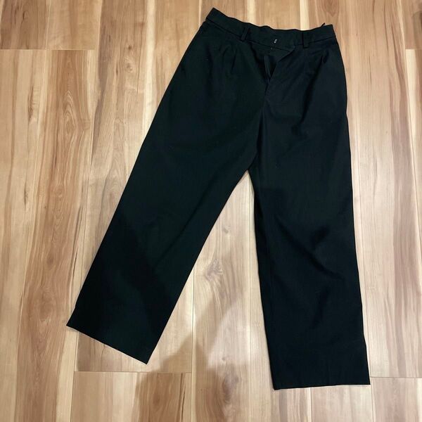 ユニクロ タックワイドパンツ L 黒