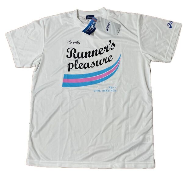 asics OHME MARATHON 記念Tシャツ Lサイズ ホワイト 新品 未使用