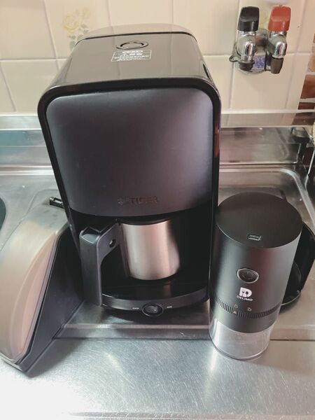 TIGER コーヒーメーカー ADC-N060 ブラック Web限定モデル 1~6杯 電動ミルのセット