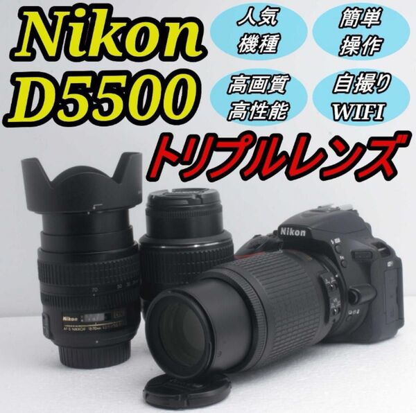 【初心者おすすめ】プロ級の写真がすぐ撮れる!Nikon D5500安心セット♪