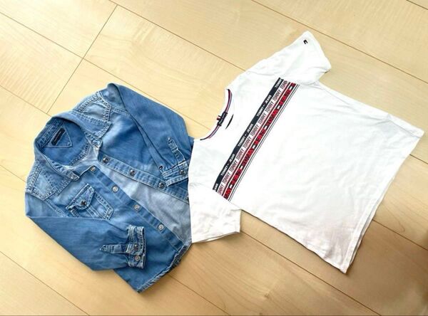 TOMMY JEANS 半袖Tシャツ & TOMMY HILFIGER デニムシャツ セット 90cm 男の子 ベビー 子ども