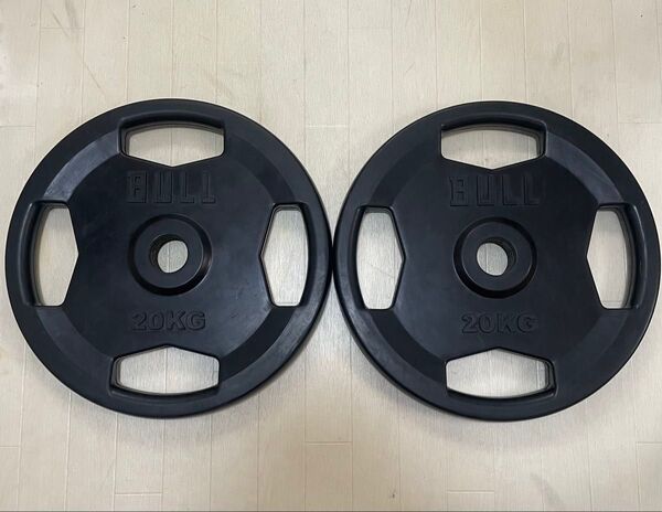 BULL ラバープレート 20kgx2枚 計40kg 穴径50mm