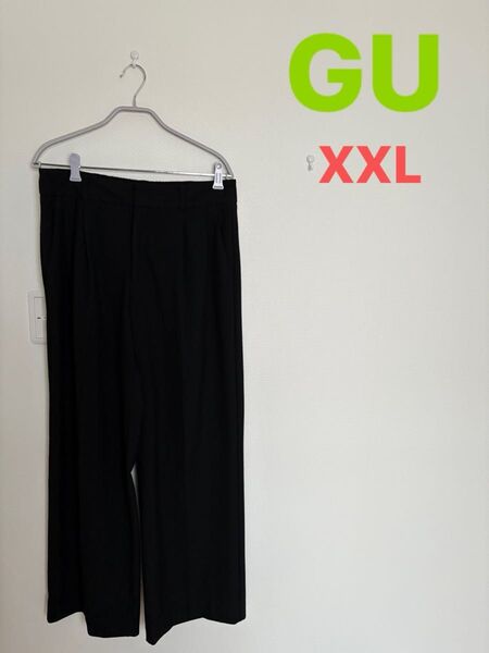 GU ジーユー パンツ XXL 大きいサイズ 黒 ブラック ズボン 347577