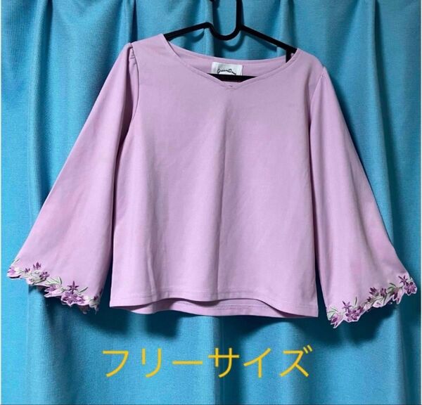 フリーサイズ 七分丈ラベンダーTシャツ
