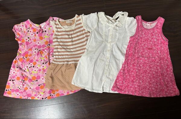 女の子 ワンピース 4着セット 100〜110cm