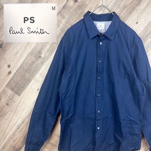 ポルトガル製 PS Paul Smith ポールスミス 長袖シャツ 無地 ネイビー M