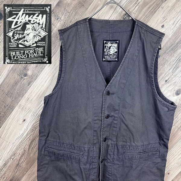 希少 古着 Vintage old stussy ステューシー ベスト ジレ M 茶色