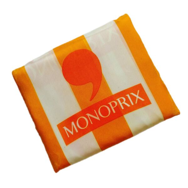 新作 モノプリ エコバッグ MONOPRIX トートバッグ パリ土産 フランス 人気 定番土産 イエロー系 ストライプ