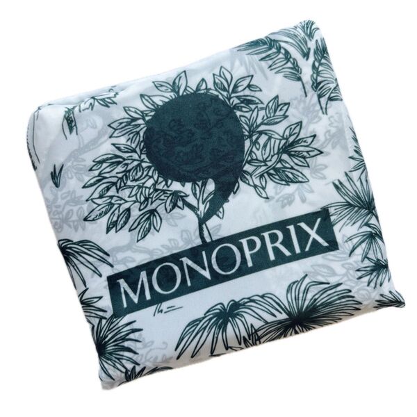 モノプリ エコバッグ MONOPRIX トートバッグ モノクロームボタニカル パリ土産 フランス土産 人気 定番