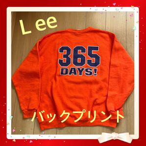 Lee バックプリント スウェット オレンジ 365DAYS L~XL