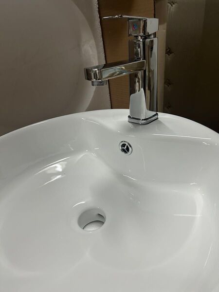 置き型洗面ボウル B001 水栓・排水金具付き 約46cm 訳あり