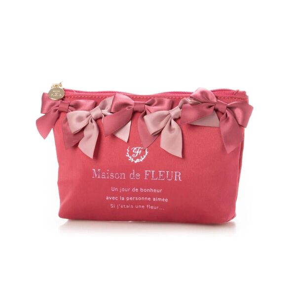 Maison de FLEUR ピンクマニア ポーチ ショッキングピンク メゾンドフルール