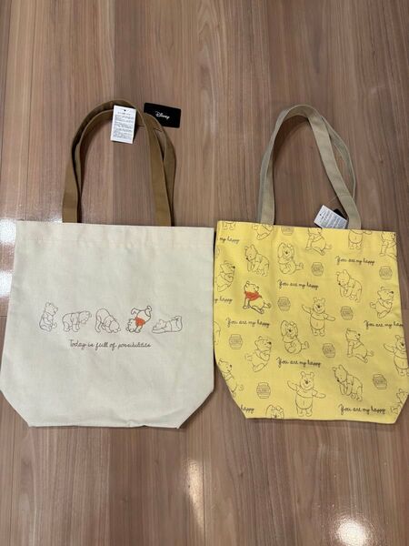 【新品未使用タグ付き】プーさん トートバッグ でんぐりプー イエロー