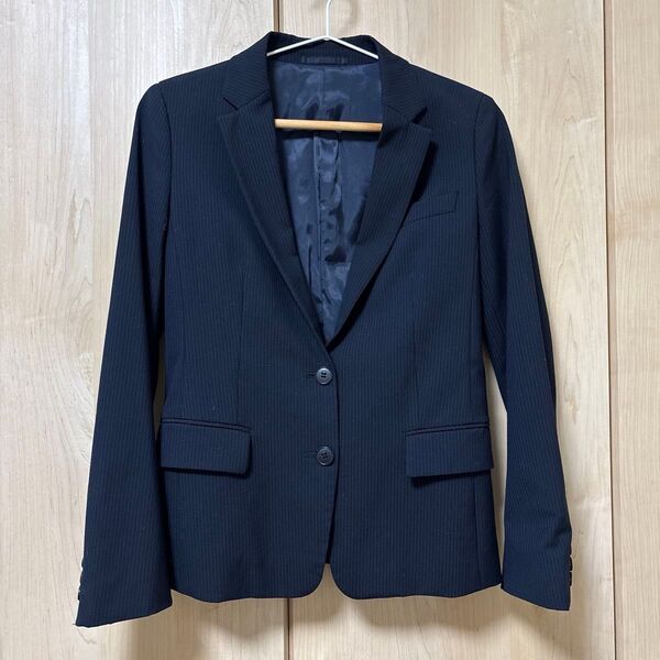 UNIQLO ネイビーストライプ スーツ レディースSジャケット+パンツ