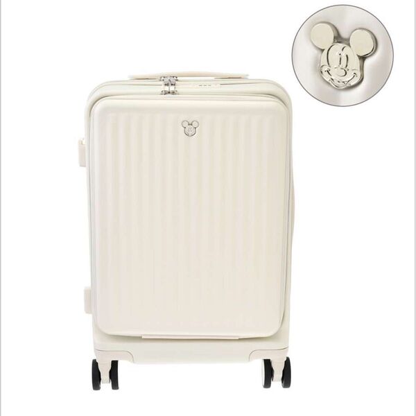 ミッキー スーツケース (S) 33L 機内持ち込みサイズ アイボリー DISNEY TRAVEL
