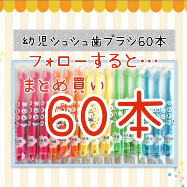 【フォロー価格】幼児シュシュ歯ブラシ60本