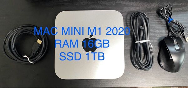 APPLE MAC MINI M1 2020 RAM 16GB SSD 1TB+HDMI CABLE+ELECOM MOUSE