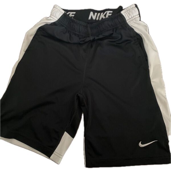 NIKE ドライ ハーフパンツ メンズ ブラック×ホワイト