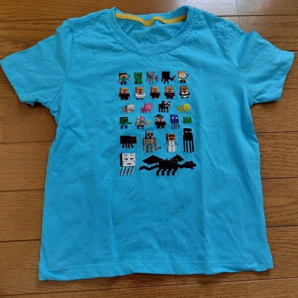 訳あり:Minecraft 半袖Tシャツ 120cm 水色①