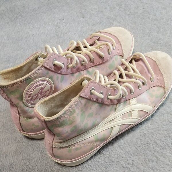 Onitsuka Tiger ハイカットスニーカー ピンク×グリーン