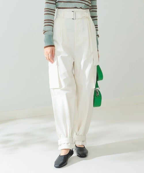 B:MING by BEAMS / ベルト付き カーゴパンツ アイボリー M